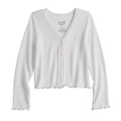 Girls 4-12 Jumping Beans® Lettuce-Edge Cardigan