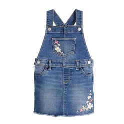 Girls 4-12 Jumping Beans® Raw Hem Flower Accent Denim Skirtall