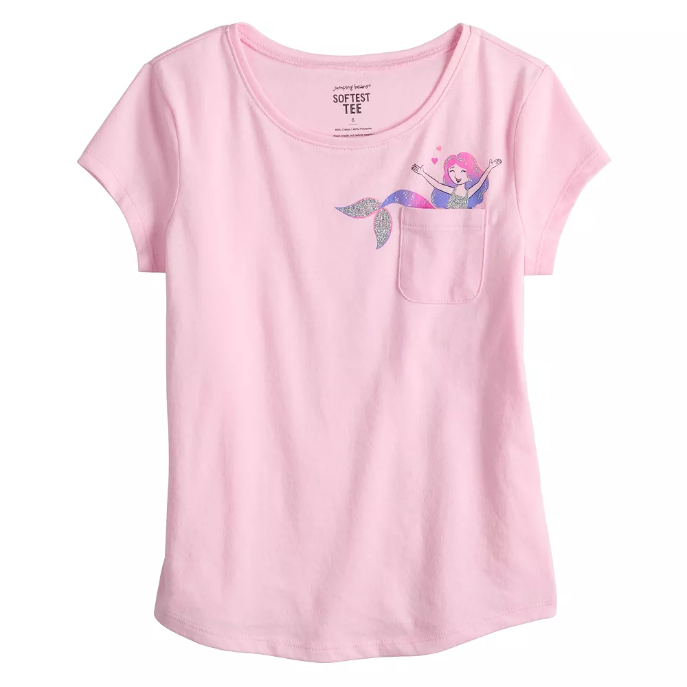 Girls 4-12 Jumping Beans® Shirttail-Hem Pocket Tee - Image 4