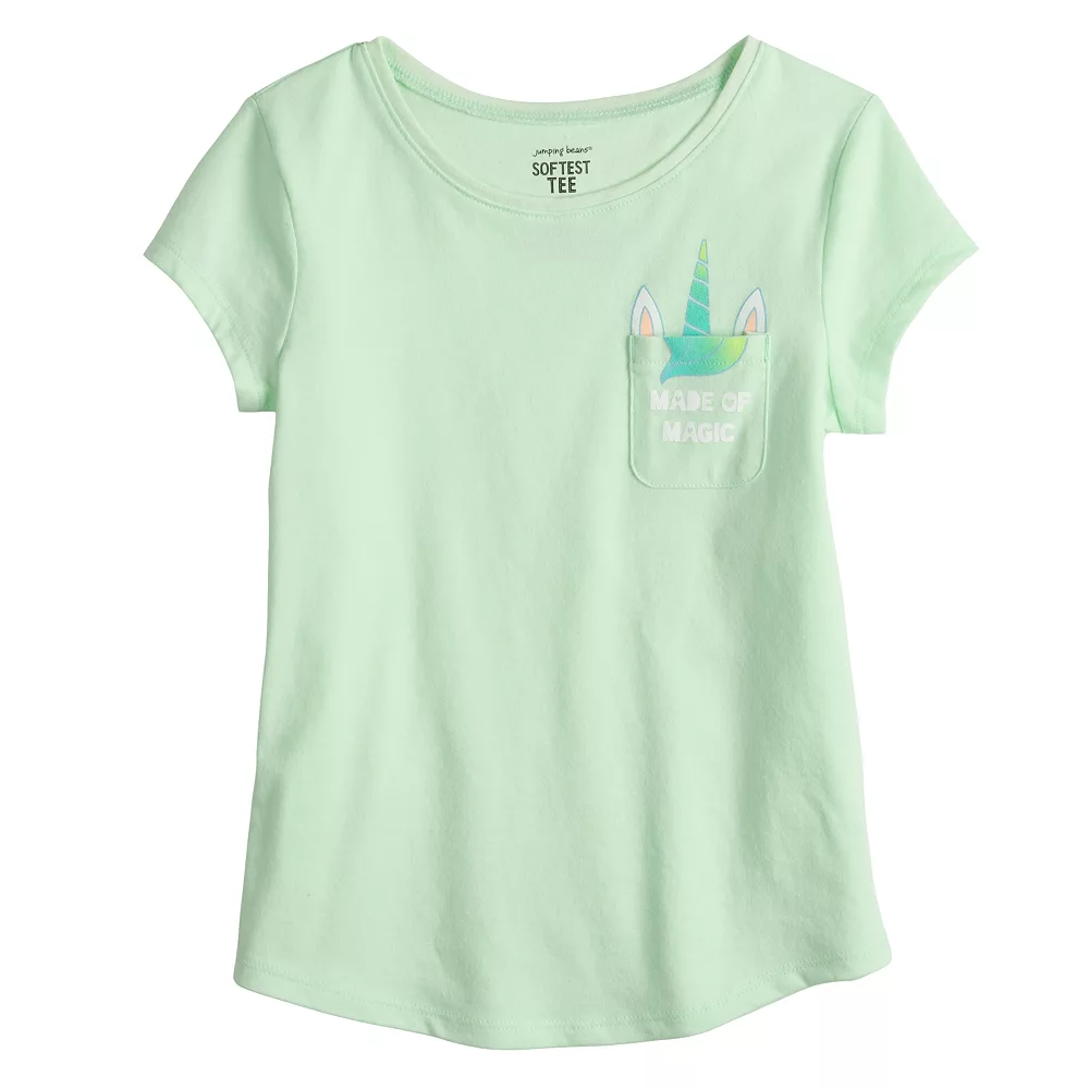 Girls 4-12 Jumping Beans® Shirttail-Hem Pocket Tee