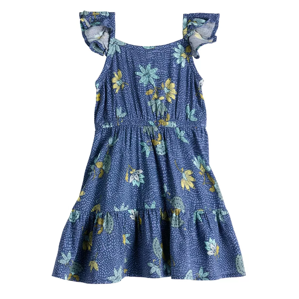 Girls 4-12 Jumping Beans® Tiered Flutter-Sleeve Dress - Image 3