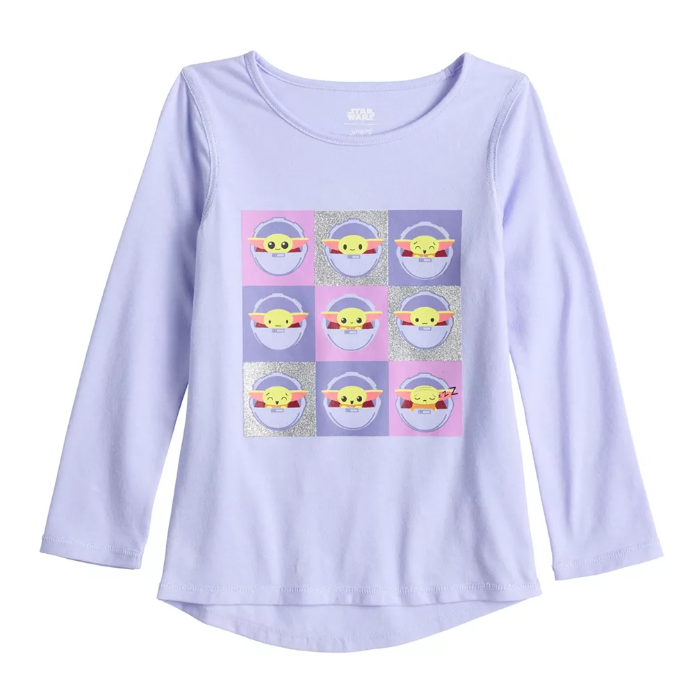 Girls 4-12 Jumping Beans® The Mandalorian Adaptive Grogu aka Baby Yoda Long Sleeve High-Low Hem Graphic Tee